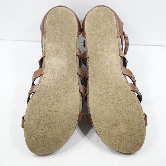 Blowfish Malibu Gush Brown Leather Studded Flat Gladiator Sandals - 9 - Picture 7 of 7